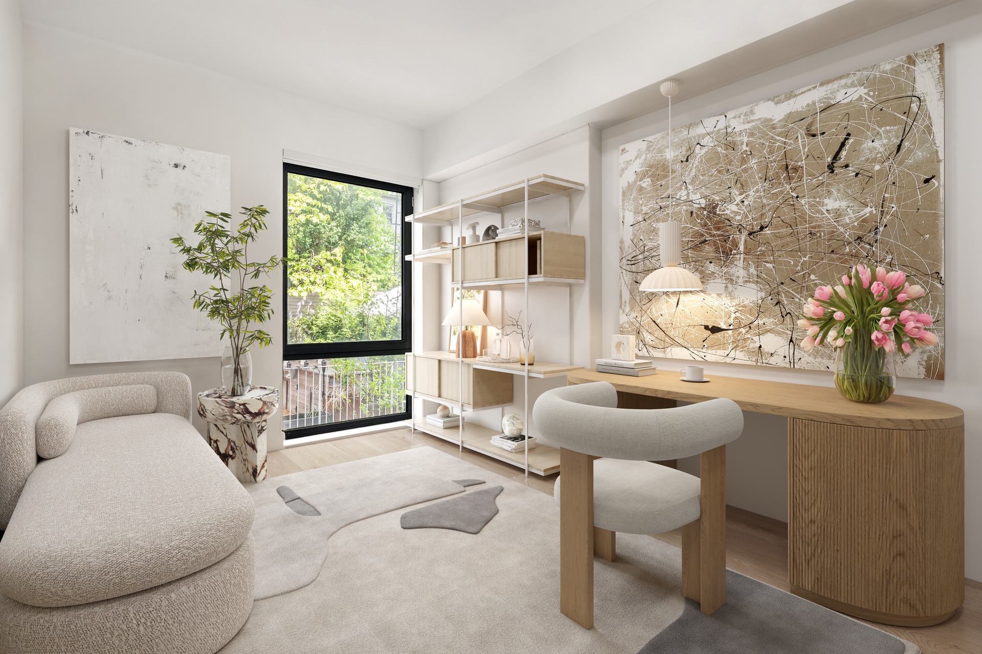 225 14th Street, Unit GARDENA Brooklyn, NY 11215 - Photo 6 of 14 a living room with furniture and a large window