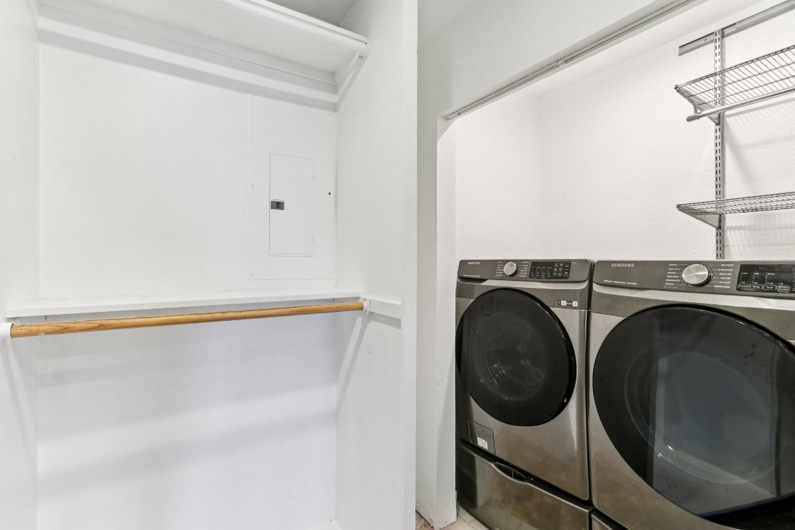 24369-2 Bingham Creek Road, Unit 12 Leander, TX 78641 - Photo 12 of 22 a utility room with dryer and washer