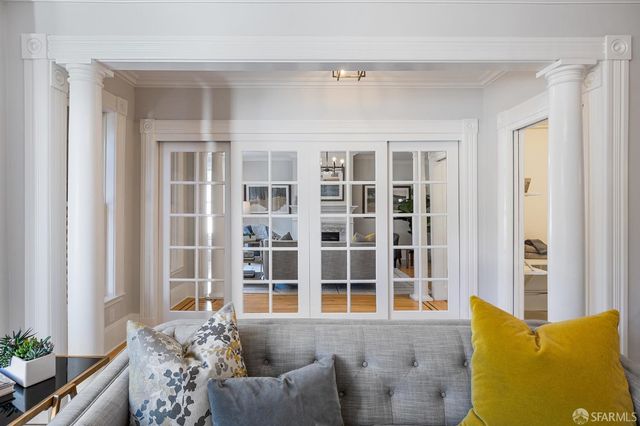 a view of a hallway with entryway