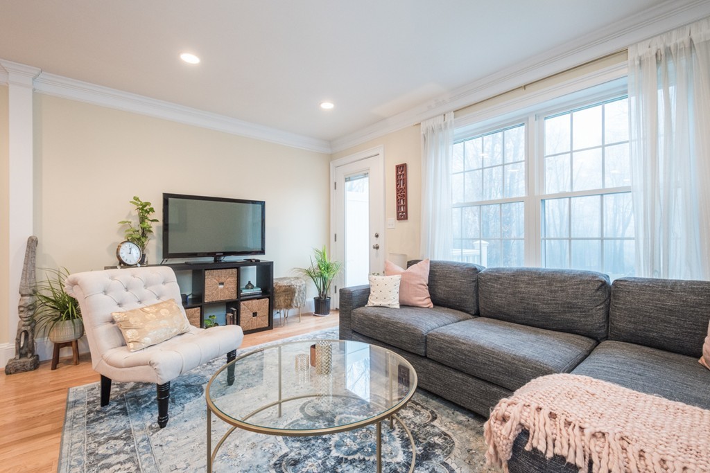 143 Broad Street, Unit 20 Hudson, MA 01749 - Photo 5 of 30 a living room with furniture and a flat screen tv