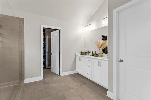 a bathroom with a shower