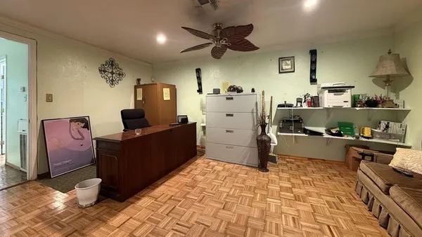 a living room with furniture and a couch
