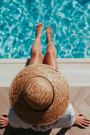 a view of swimming pool with lounge chair