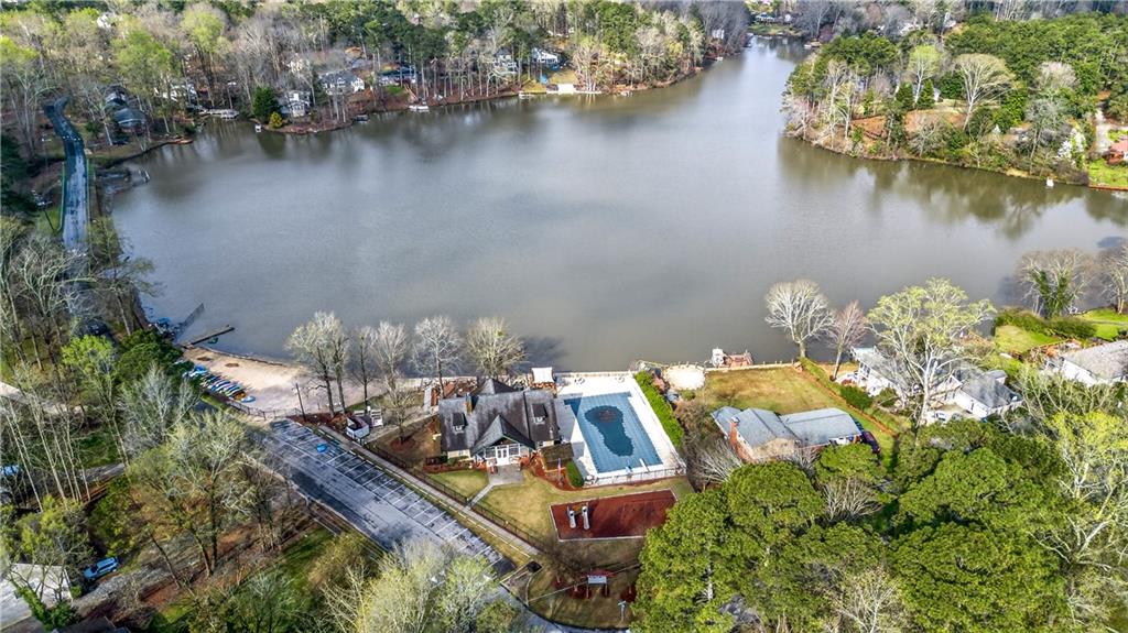 2878 Cardinal Trace Duluth, GA 30096 - Photo 41 of 42 an aerial view of a house with lake view