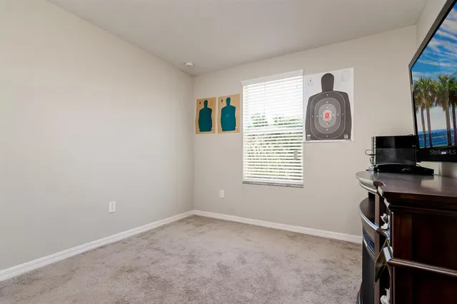 a view of workspace with wooden floor