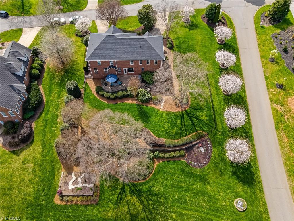 7098 Falcon Way Trinity, NC 27370 - Photo 41 of 45 drone shot featuring backyard flower garden