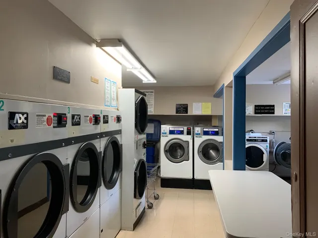 a view of hallway with a large window