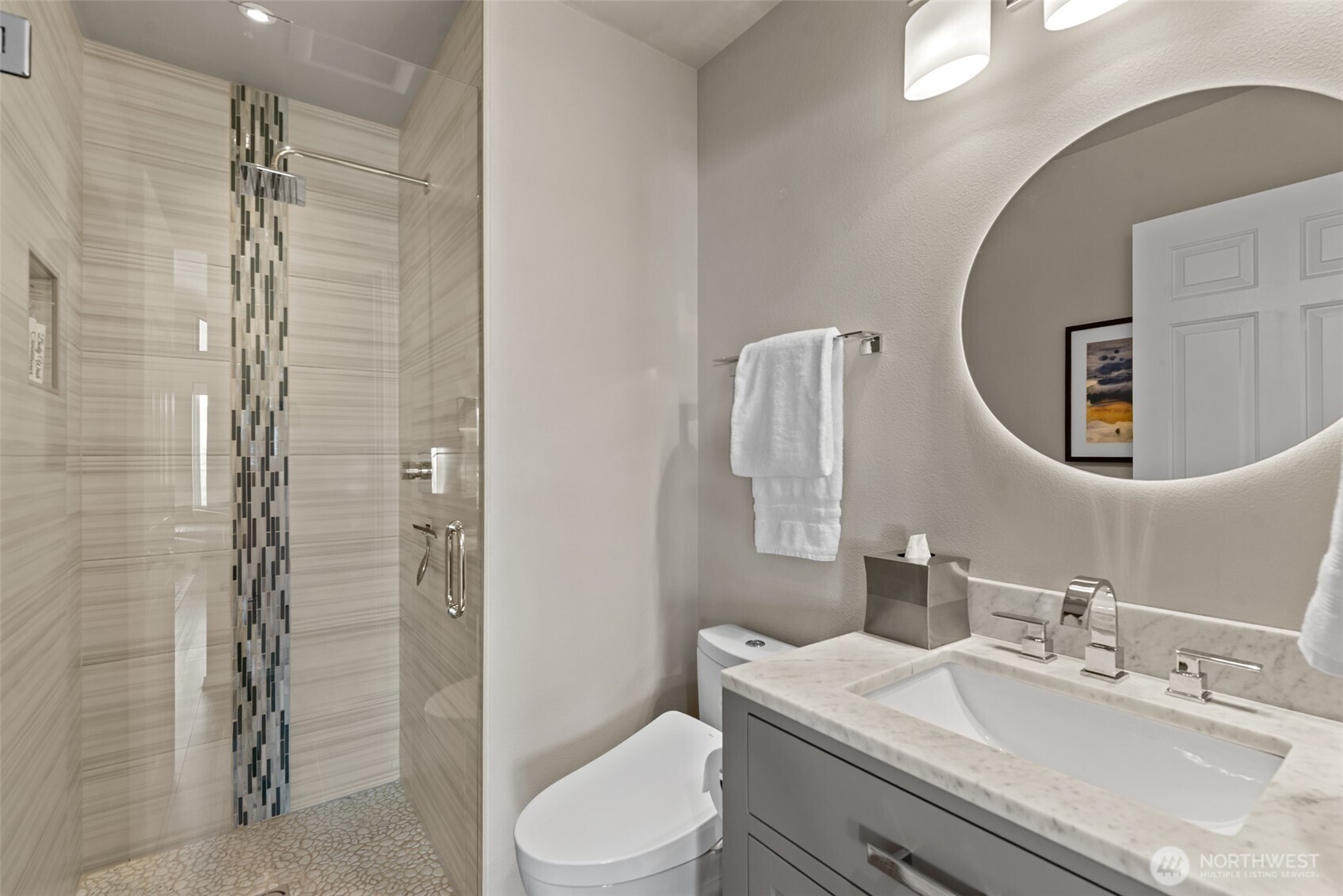204 Stehekin Way Chelan, WA 98816 - Photo 16 of 40 a bathroom with a sink toilet and shower