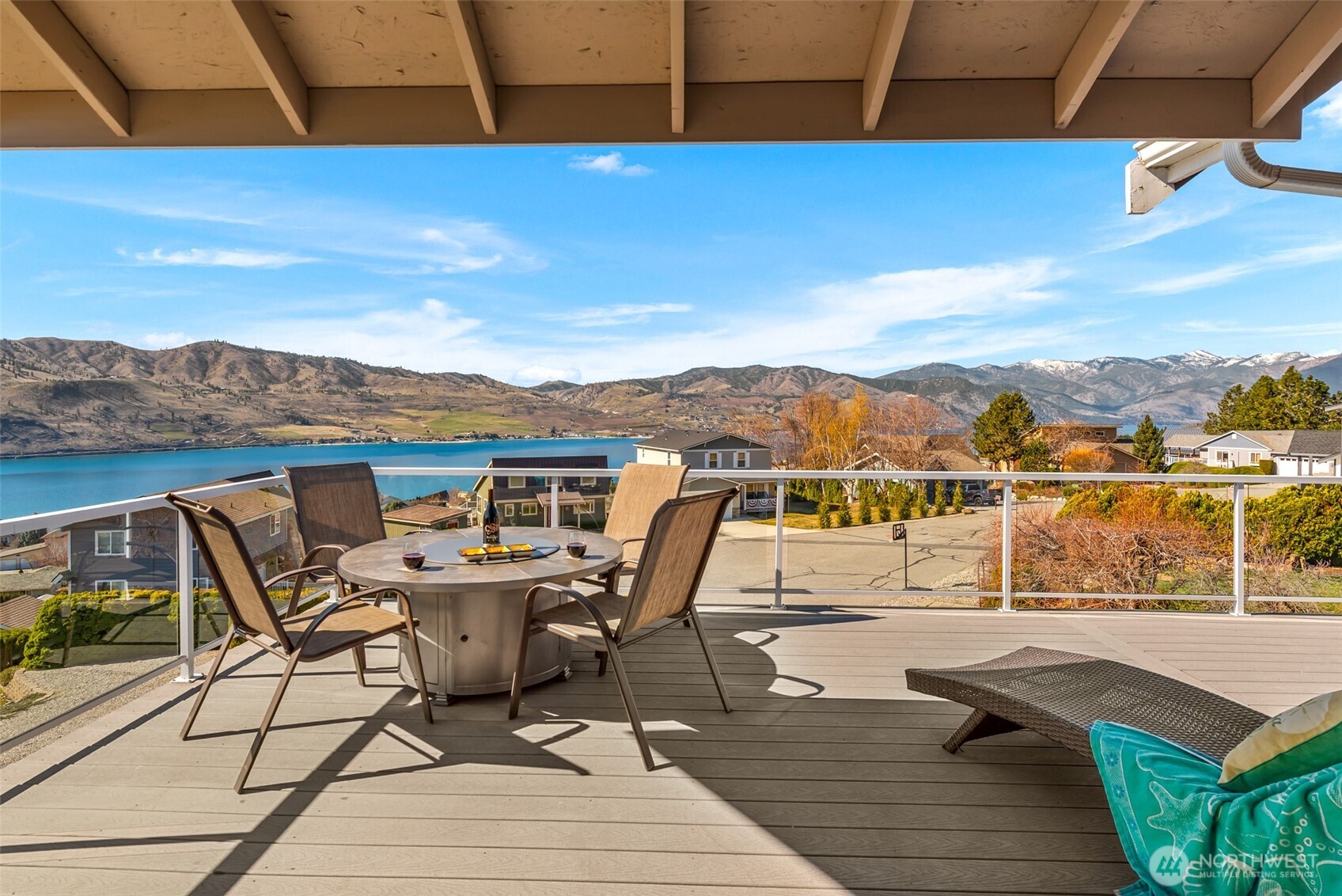 204 Stehekin Way Chelan, WA 98816 - Photo 30 of 40 a view of a terrace with furniture and city view