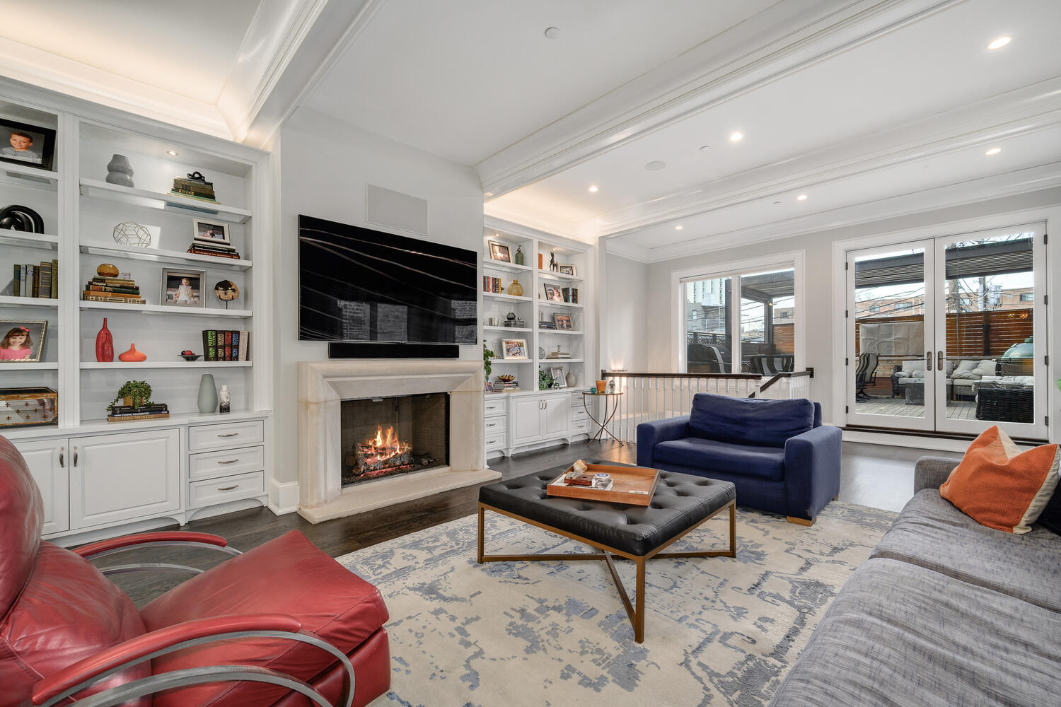458 West Deming Place Chicago, IL 60614 - Photo 14 of 34 a living room with furniture fireplace and flat screen tv