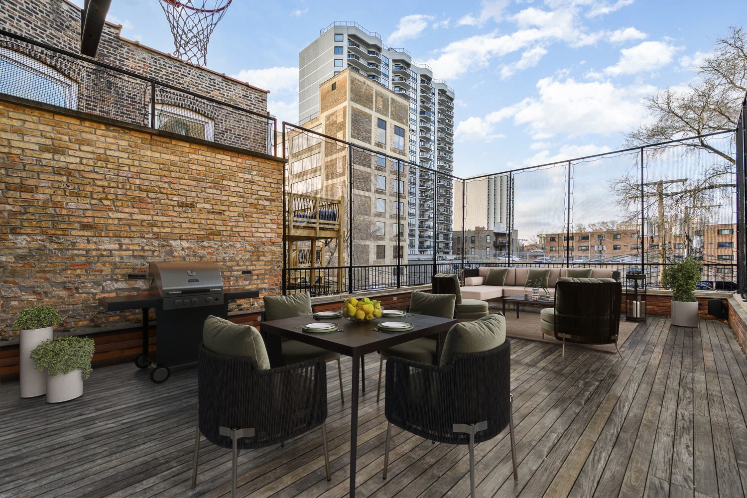 458 West Deming Place Chicago, IL 60614 - Photo 33 of 34 a roof deck with couch and chairs