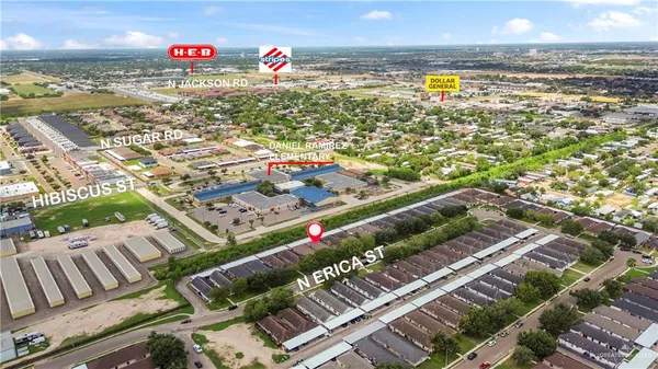 an aerial view of a city