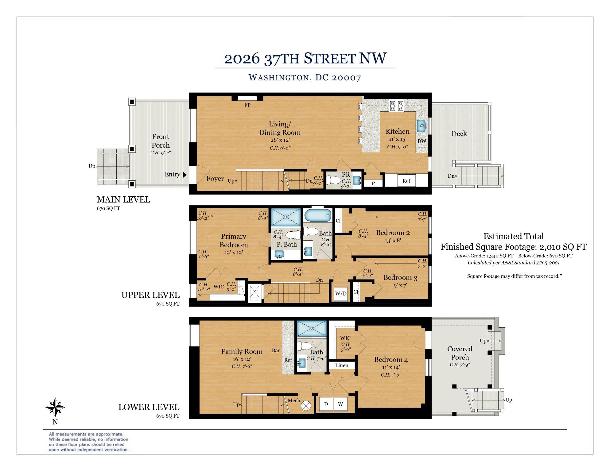 2026 37th Street Northwest Washington, DC 20007 - Photo 43 of 45 2026 37th St NW Floor Plan