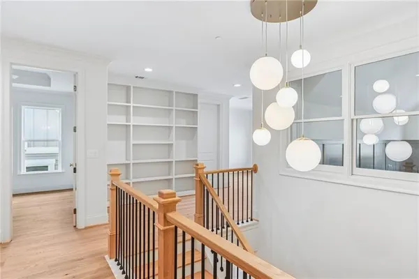 a view of a hallway with entryway