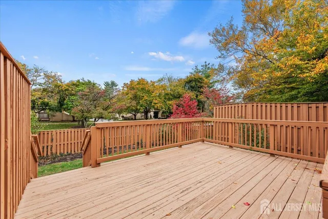 a view of wooden deck