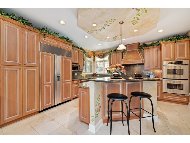 1415 Tyrell Avenue Park Ridge, IL 60068 - Photo 10 of 25 a kitchen with stainless steel appliances kitchen island granite countertop a refrigerator and microwave