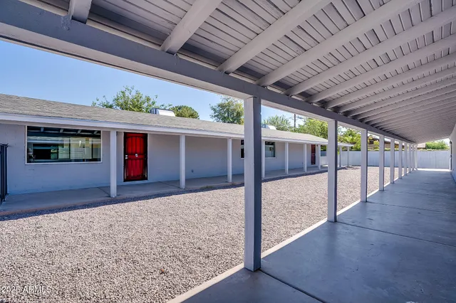 a view of a house with a patio