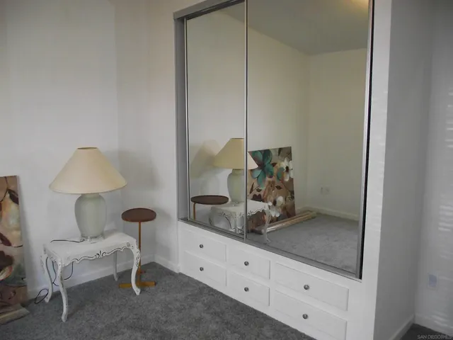 a room with a table and a chair