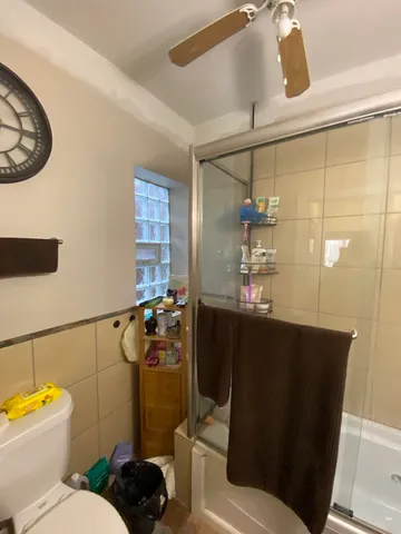 a room with a bed and a table