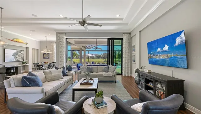 a living room with furniture