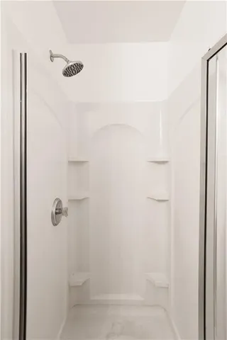 a bathroom with a shower