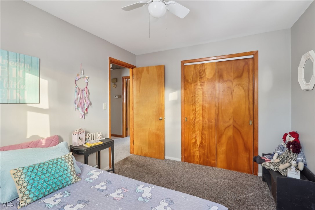 2634 Brunswick Road Youngstown, OH 44511 - Photo 19 of 50 Carpeted bedroom with ceiling fan and a closet