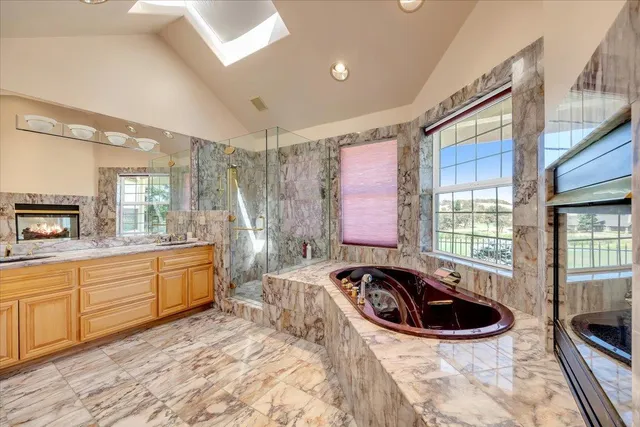 a view of a city with mountains in the background