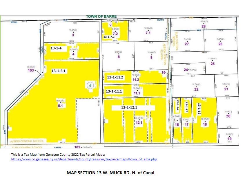Map Section 13 W. Muck Rd. N. of Canal from: https