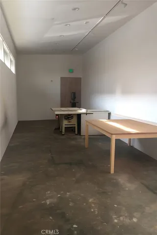 a view of a room with racks on the wall