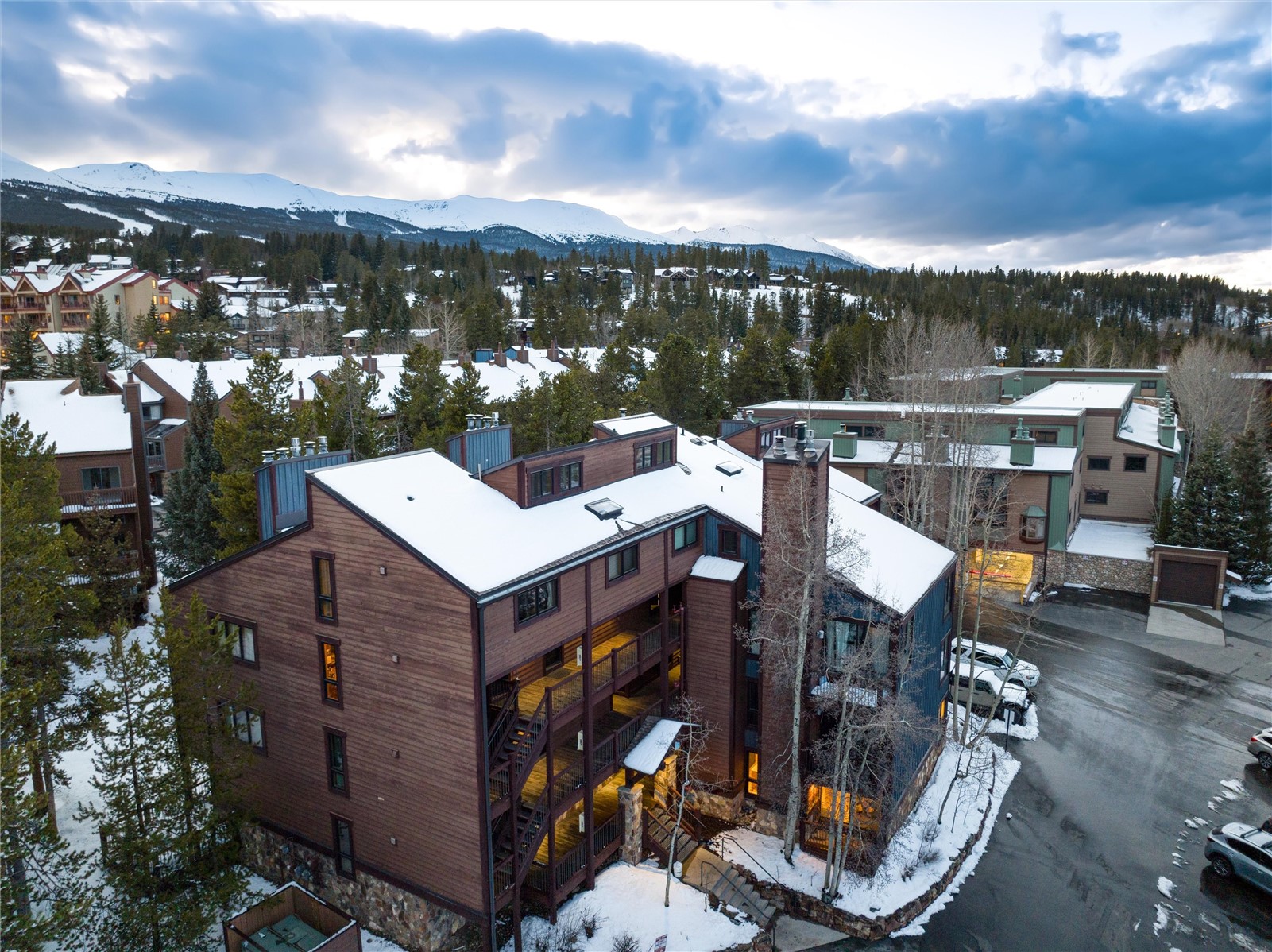 465 4 O Clock Road, Unit W1 Breckenridge, CO 80424 - Photo 22 of 34 Views from above of W-1's private deck tucked in its own aspen grove.