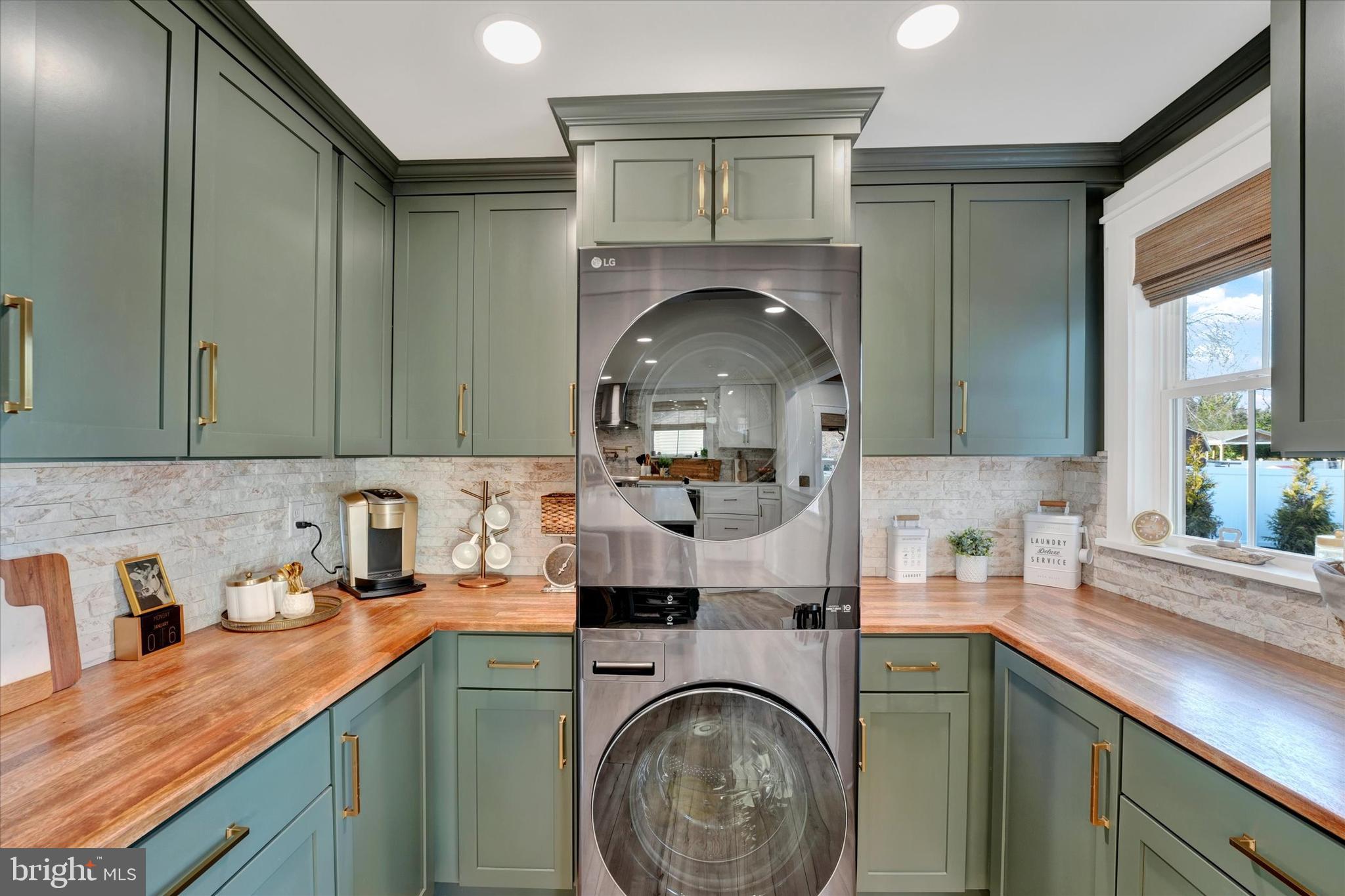147 Elkmore Road Elkton, MD 21921 - Photo 17 of 52 Laundry w/Storage & Butcherblock Countertops