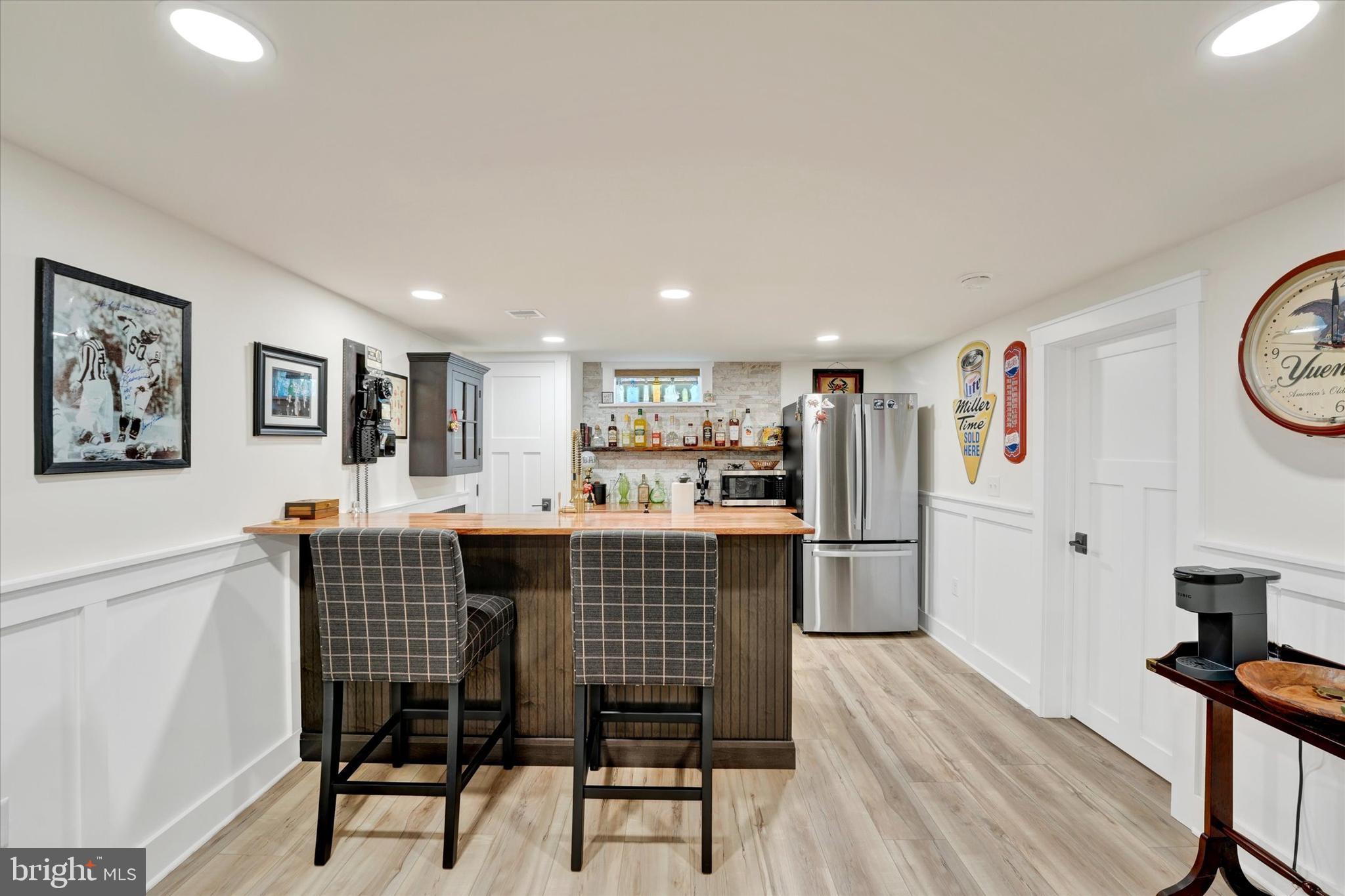 147 Elkmore Road Elkton, MD 21921 - Photo 30 of 52 Bar Area with Seating & Butcher Block Countertops