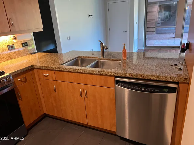 a utility room with two sink