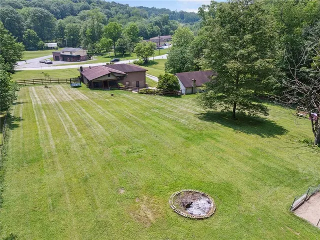 a view of a table and chairs in patio