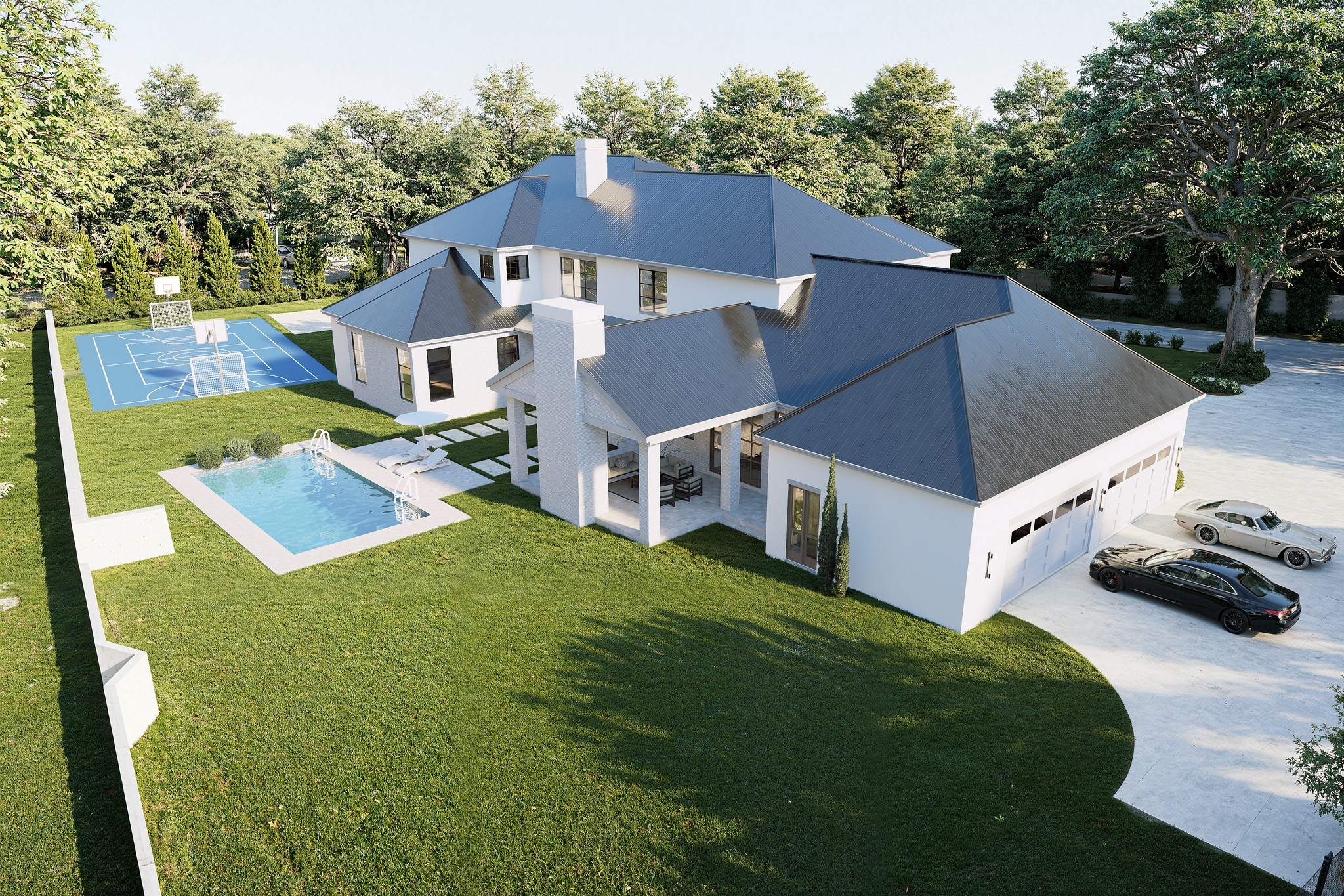 695 Rocky River Road Houston, TX 77056 - Photo 4 of 8 Conceptual rendering reflecting pre-designed architectural plans. Complete plans available for qualified buyers upon request.