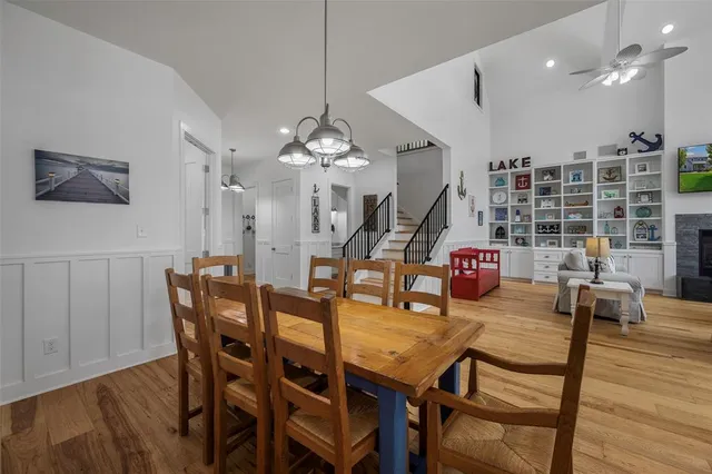 a bedroom with furniture and a fireplace