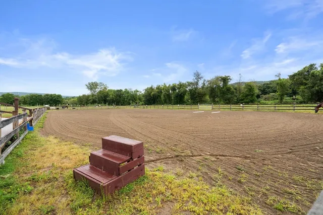 a view of lake with green space
