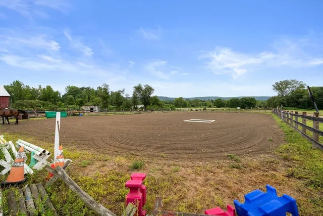 a view of a lake with a big yard