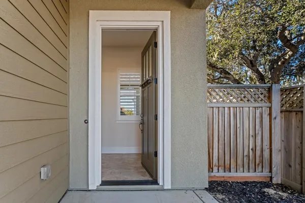 a view of a wooden door