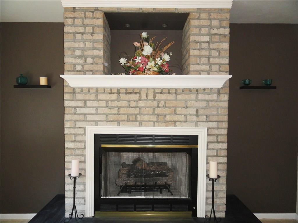 Brick, propane fireplace