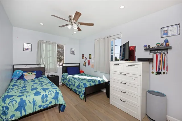 a view of a garage with storage