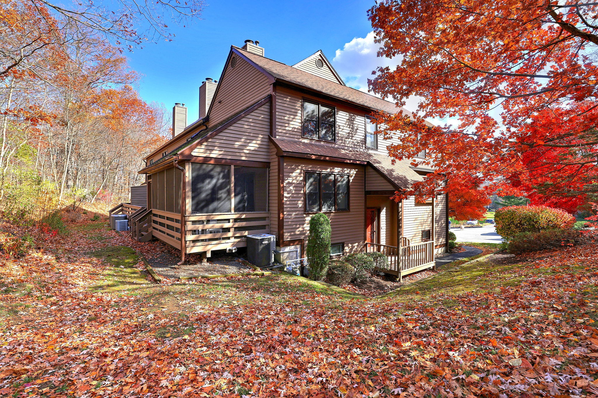 a view of a house with a yard