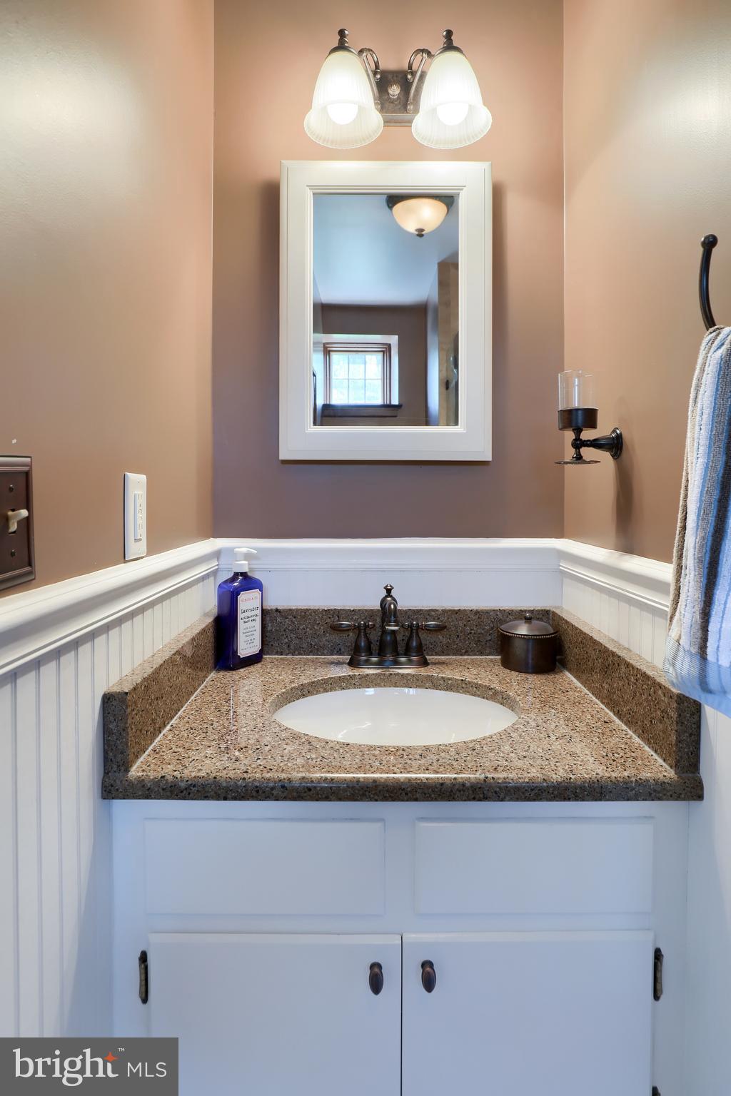 80 School House Road Lancaster, PA 17603 - Photo 36 of 87 a bathroom with a granite countertop sink and a mirror