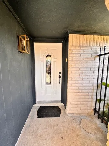 a front view of a house with a window