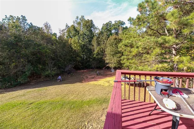 a view of balcony with deck