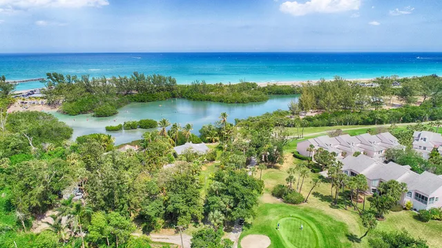 a view of a city with a lake