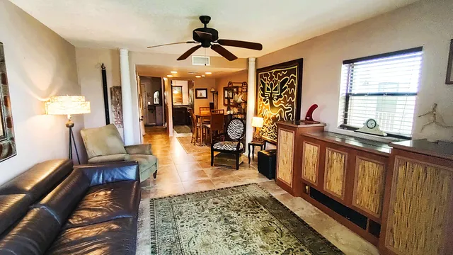a living room with furniture