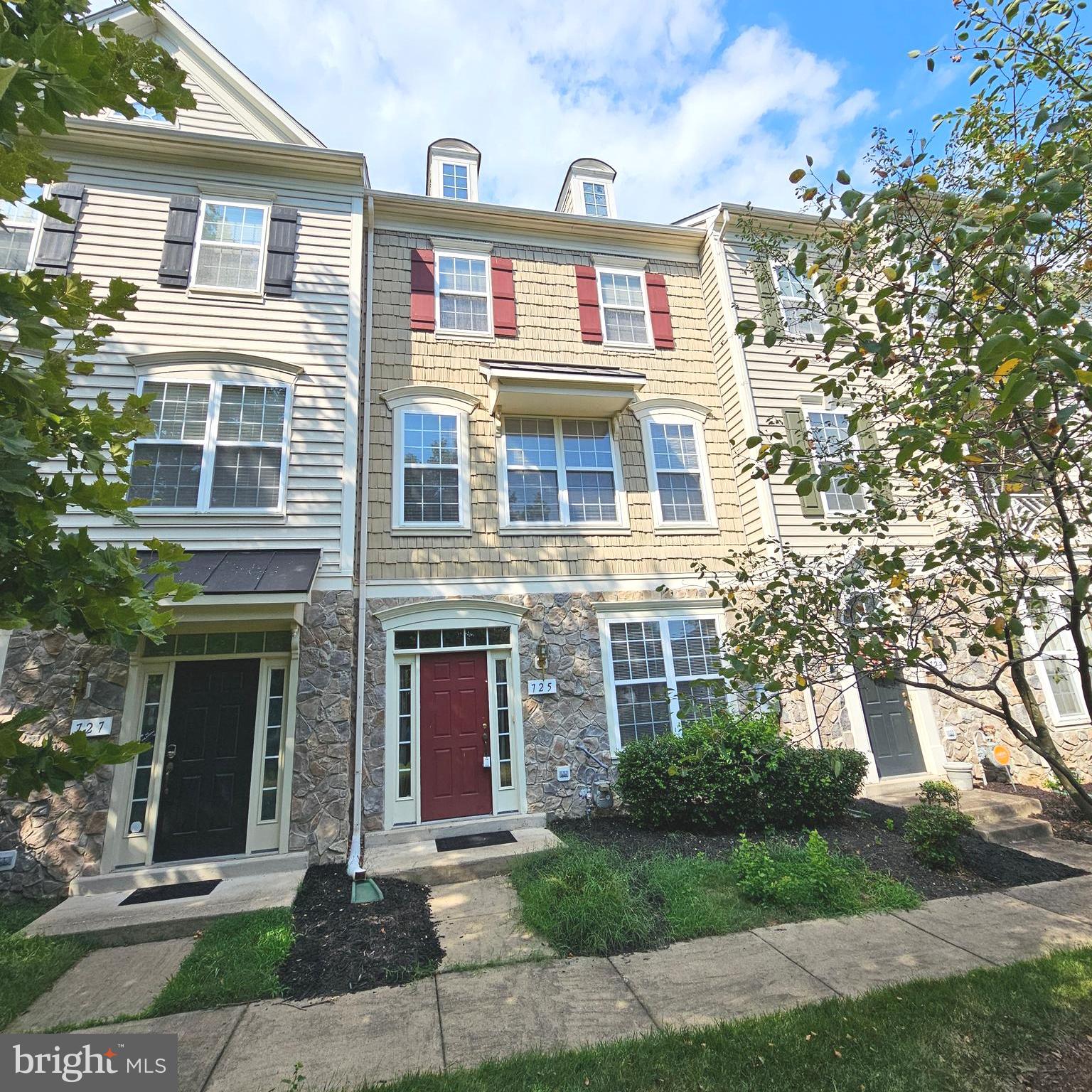 front view of a brick house
