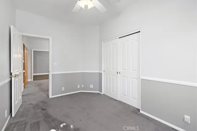 an empty room with closet