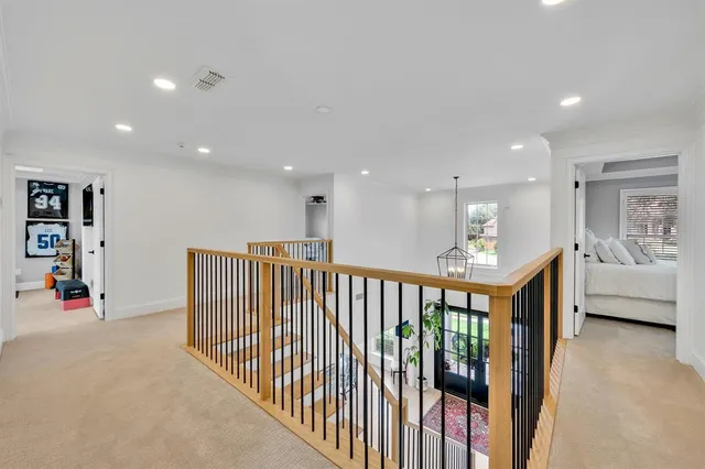 a view of hallway with livingroom
